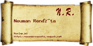 Neuman Renáta névjegykártya